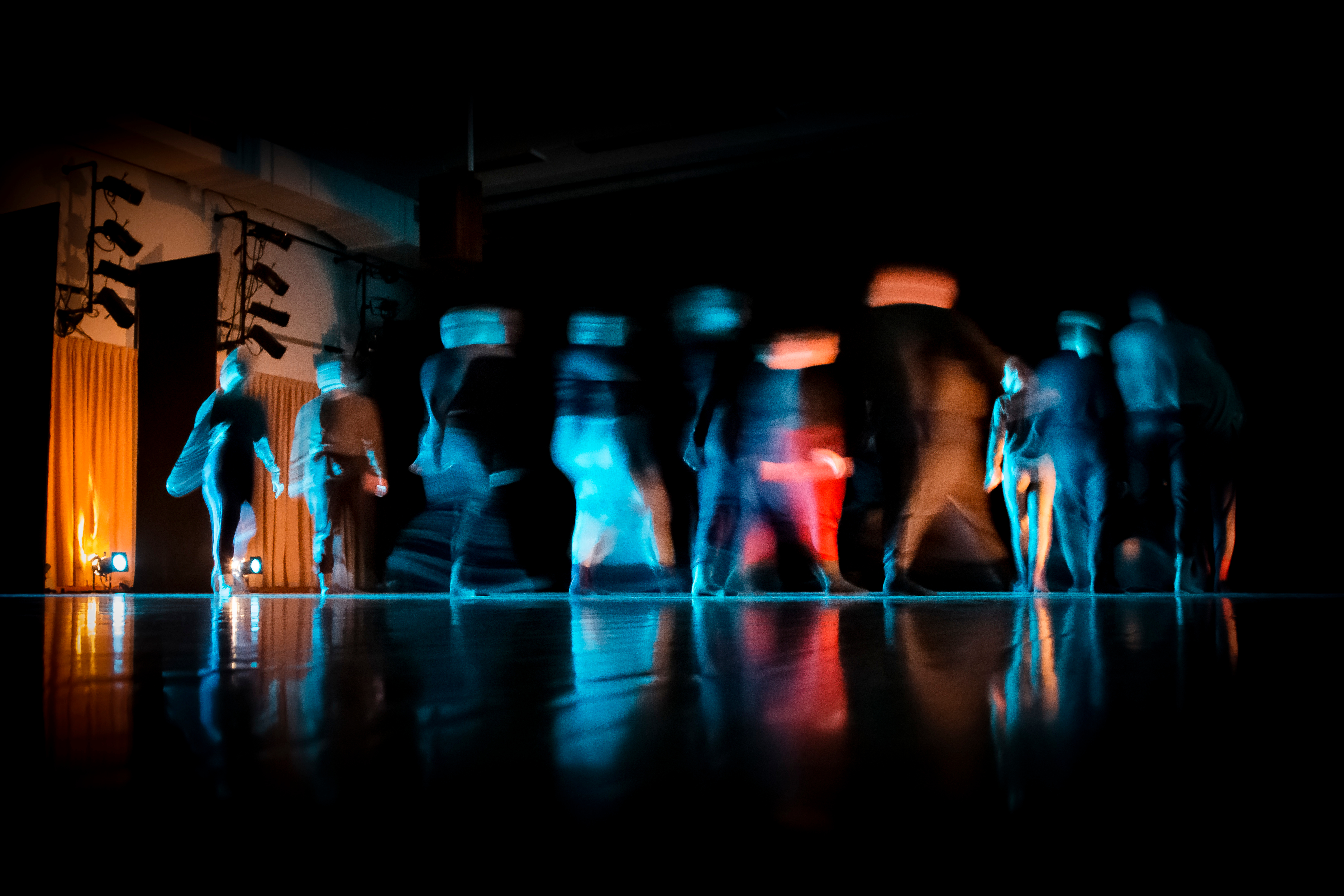 Undergraduate student dance performance rehearsal at Krannert Center for the Performing Arts.