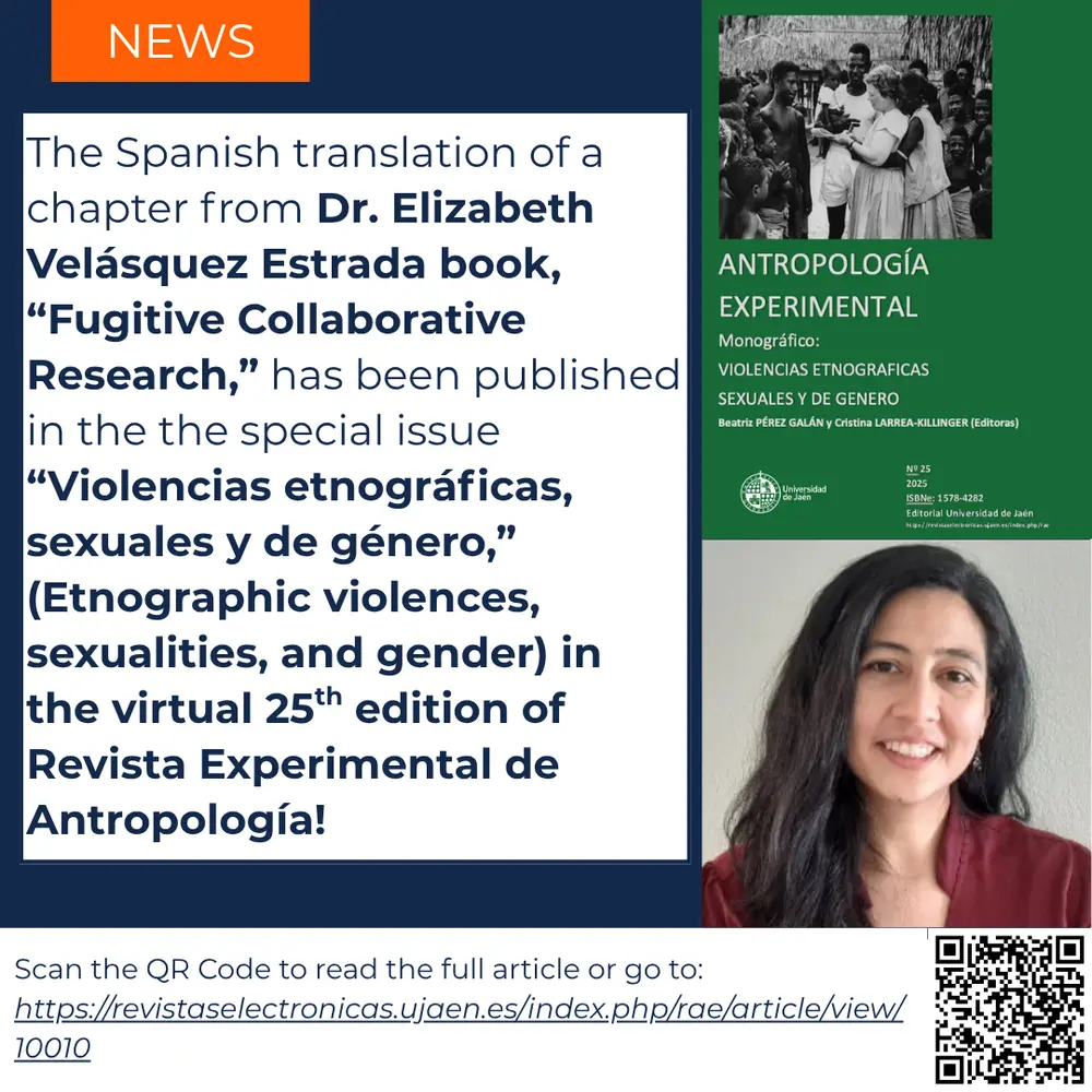 News item for Spanish translation of Dr. Velasquez Estrada's book chapter.